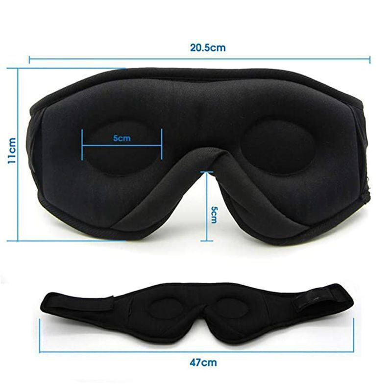 Bluetooth-Enabled 3D Sleep Mask with Integrated Headphones for Wireless Music Experience