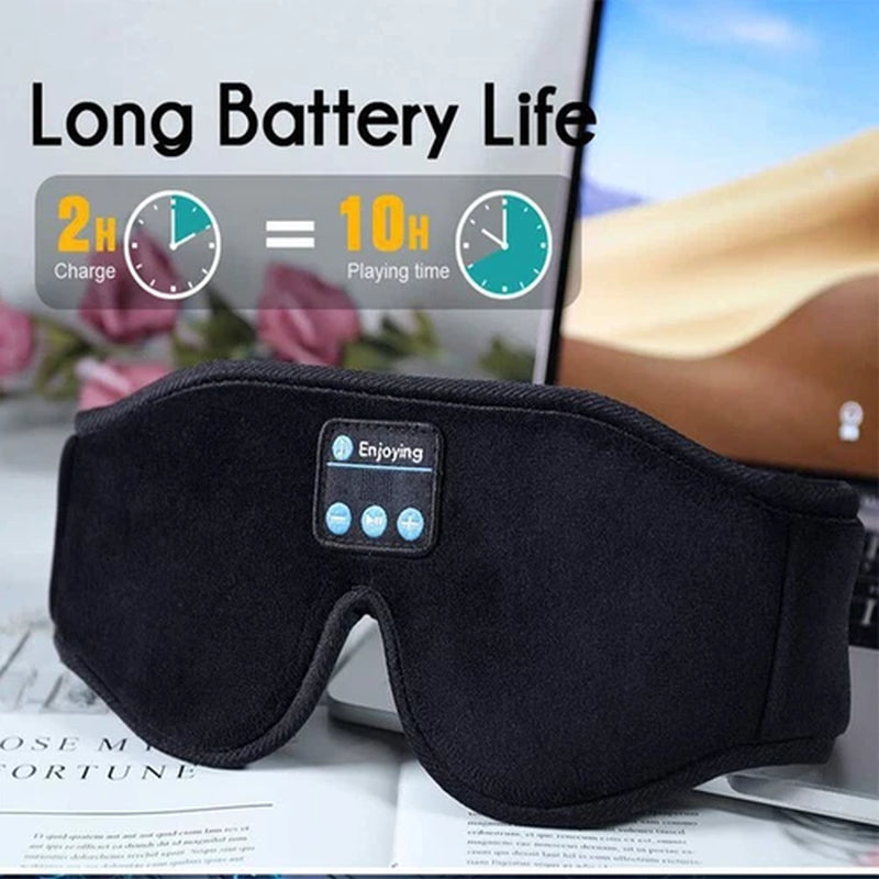 Bluetooth-Enabled 3D Sleep Mask with Integrated Headphones for Wireless Music Experience