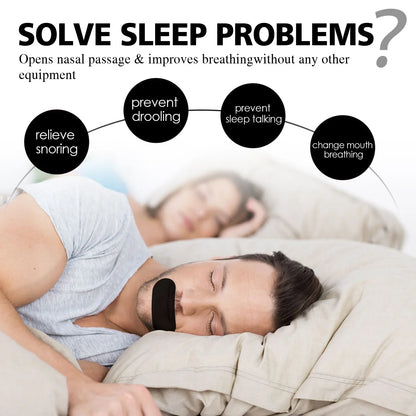 Mouth Tape for Sleep - 30/150 Pcs Anti-Snoring Mouth and Nose Strips for Enhanced Breathing and Improved Sleep Quality