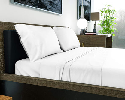 Queen Size Set of 2 Cooling Pillow Cases - 100% Viscose from Bamboo (20x30, White)