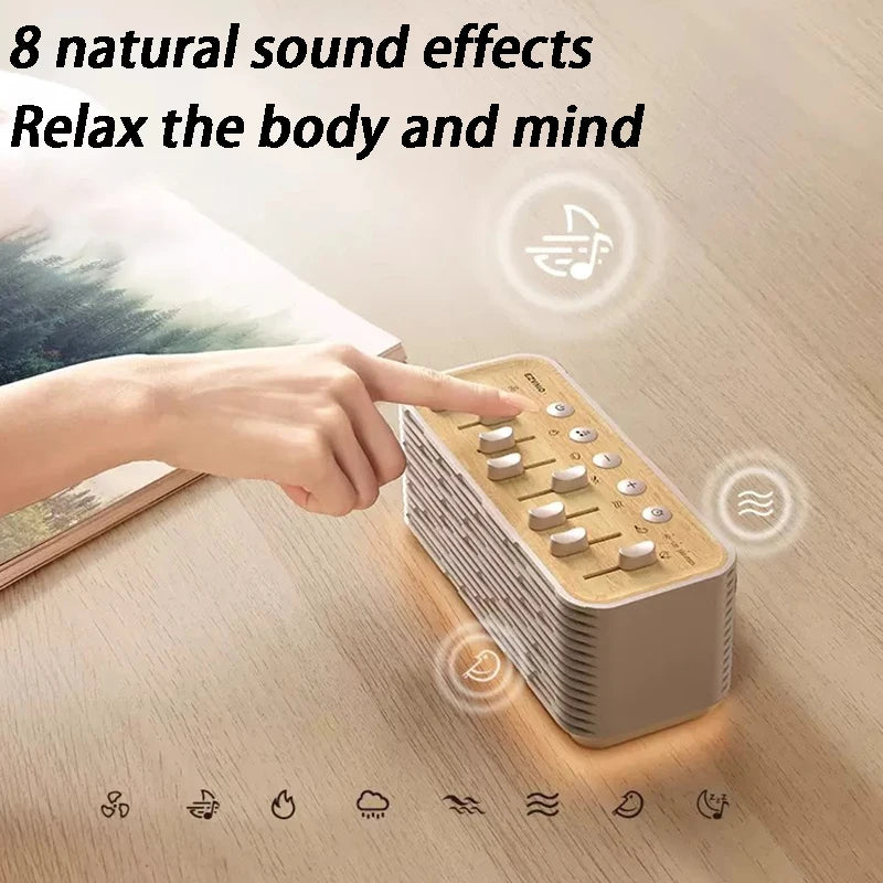 Bluetooth White Noise Speaker - Wireless Sleep Aid with 8 Natural Sound Therapy Options for Soothing Sleep