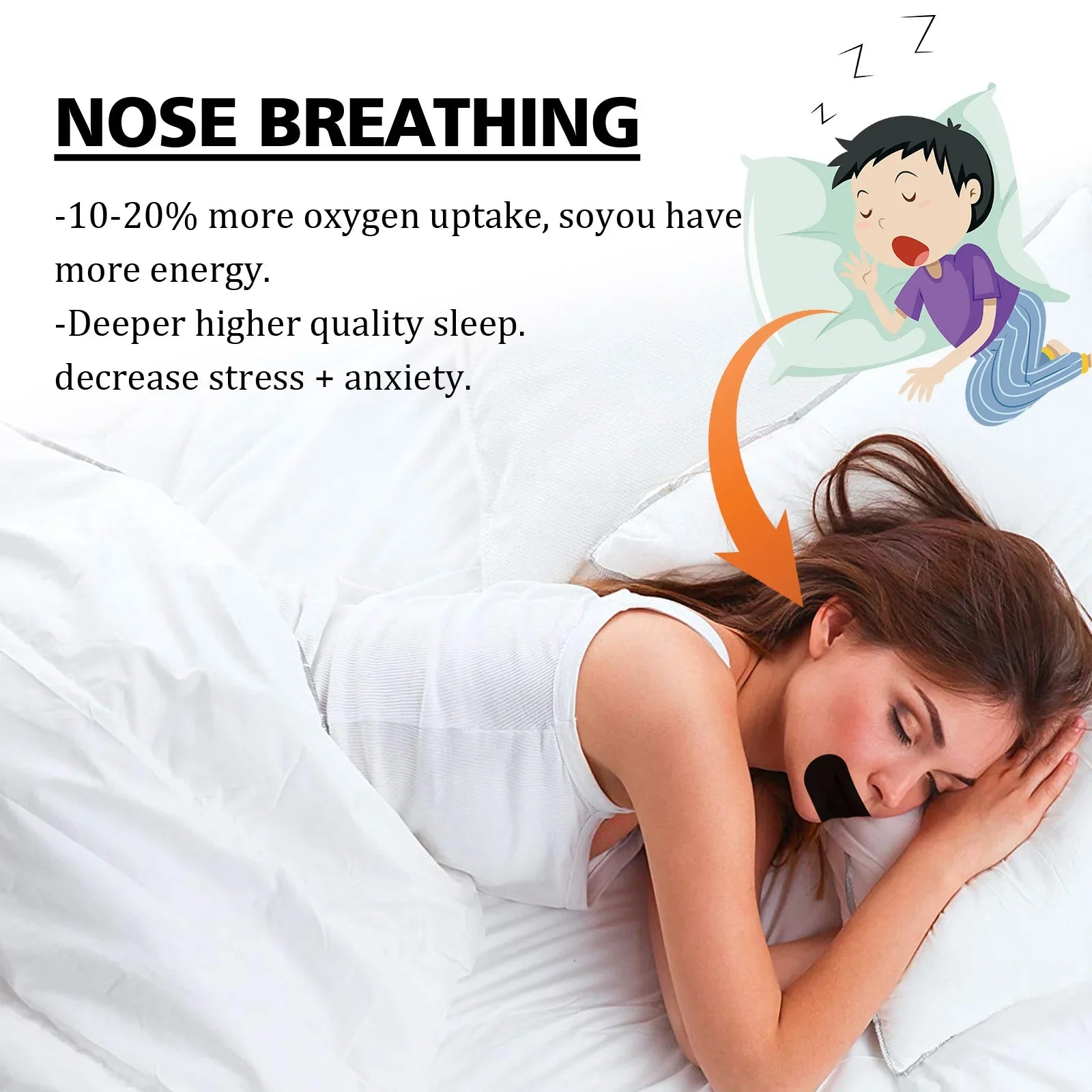 Mouth Tape for Sleep - 30/150 Pcs Anti-Snoring Mouth and Nose Strips for Enhanced Breathing and Improved Sleep Quality