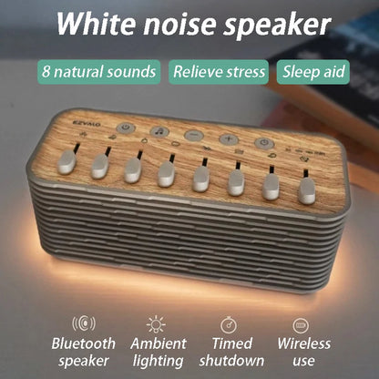 Bluetooth White Noise Speaker - Wireless Sleep Aid with 8 Natural Sound Therapy Options for Soothing Sleep